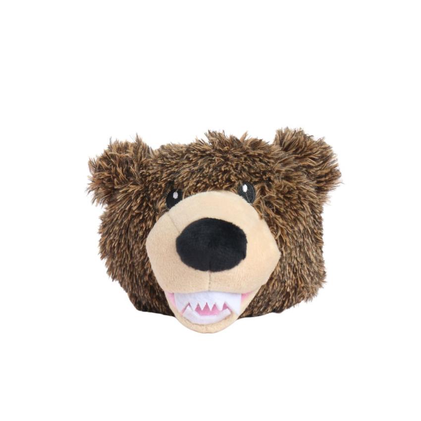 Tall Tails - Plush Toy - Black Bear Head w/ Spike Ball Squeaker - 4"