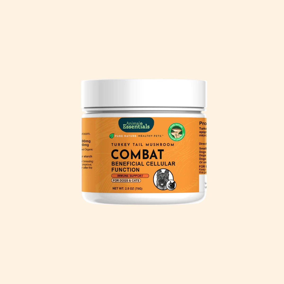 Animal Essentials™ COMBAT 有機雲芝粉 2oz (70g) (貓狗合用)