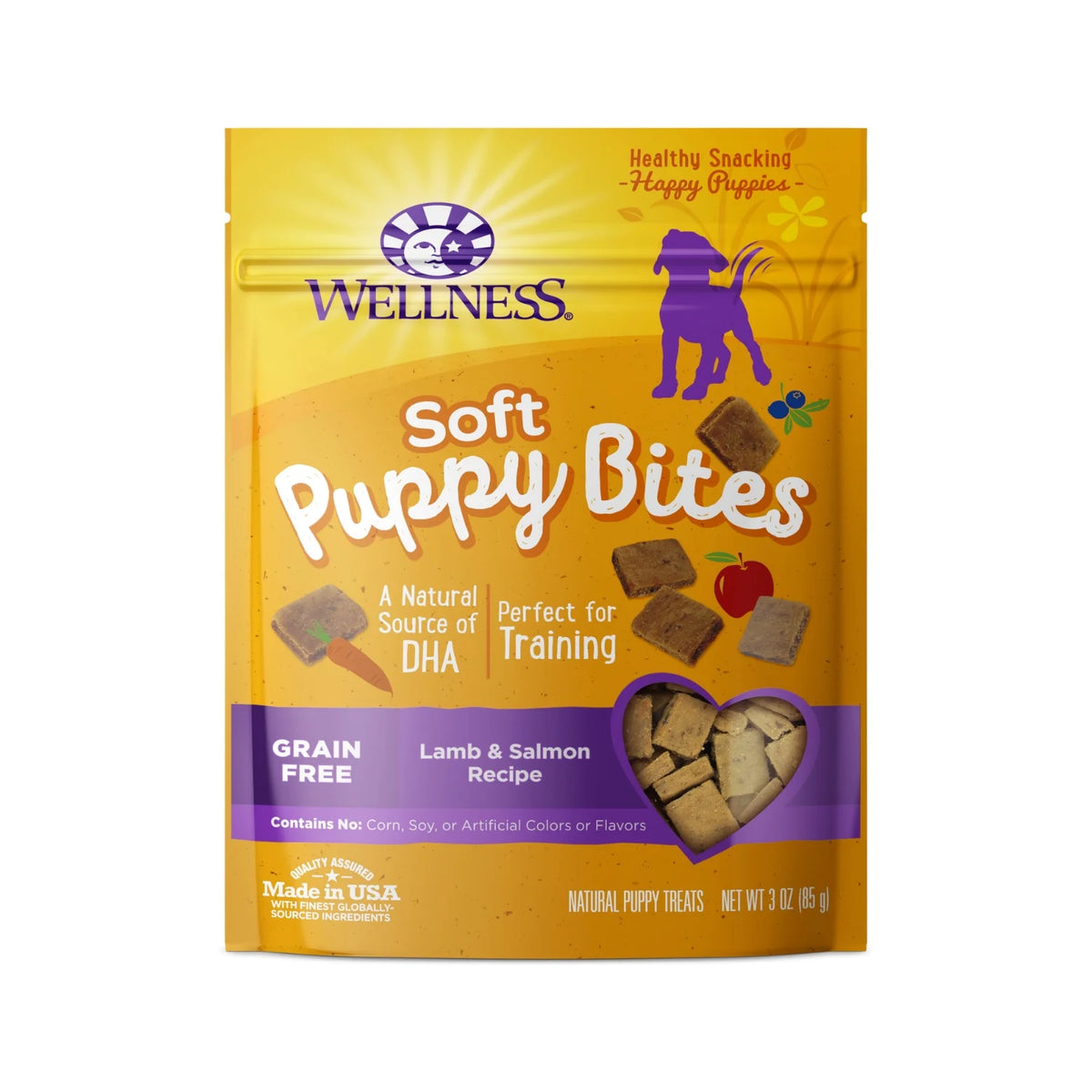 Wellness - Puppy Bites 羊肉三文魚幼犬軟零食 - 3oz