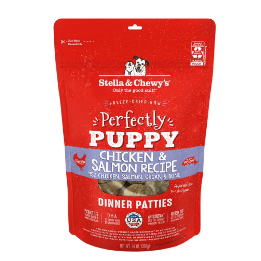 Stella & Chewy's Freeze-dried Puppy Chicken & Salmon Dinner Patties 14oz (Authorized merchant by Stella & Chewy's)