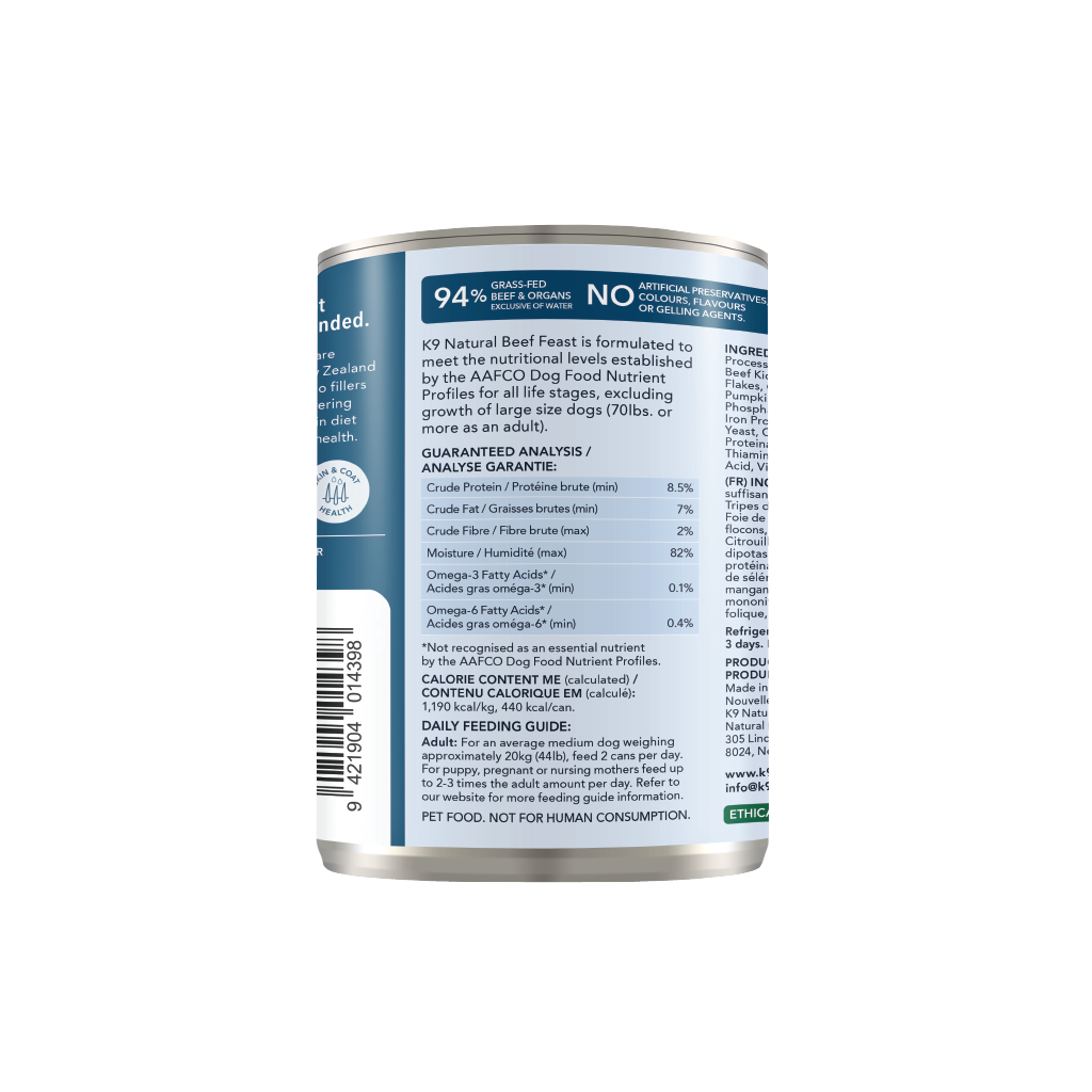K9 Natural - Beef Feast Canned Dog Food (370g)