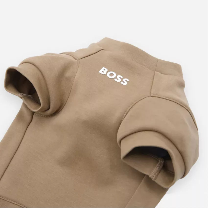 BOSS 狗狗必備短袖圓領衛衣 － 卡其色
