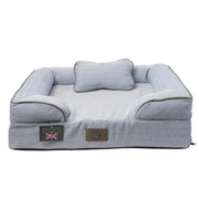 Sydney & Co - Memory Foam Pet Bed - Blue Herringbone
