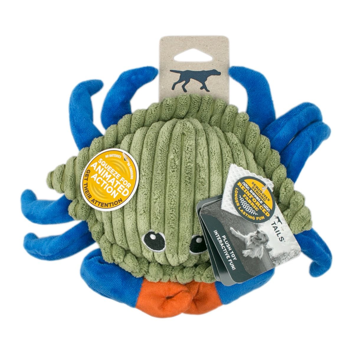 Tall Tails - Plush Toy - Plush Crab Animated Claw Toy - 9"