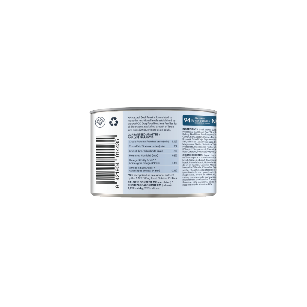 K9 Natural - Beef Feast Canned Dog Food (170g)