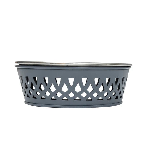 Jojo Modern Pets - Farmhouse Punchout Stainless Bowl - Grey 16oz