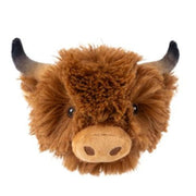 Tall Tails - Plush Toy - Highland Cow Head w/ Spike Ball Squeaker - 4"