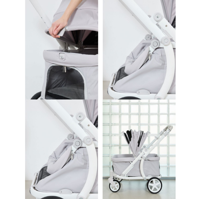 Pompolarr - Pet Stroller Classic Wagon - Grey (Max. 100kgs)