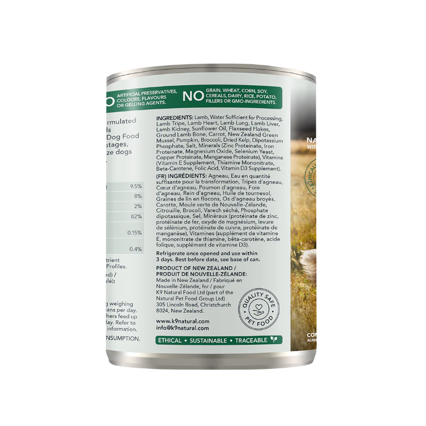 K9 Natural - Lamb Feast Canned Dog Food (370g)