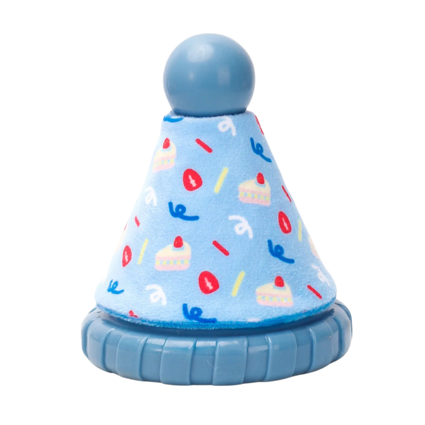Hugsmart - Yappy Birthday Blue Party Hat - Rubber Dog Toy