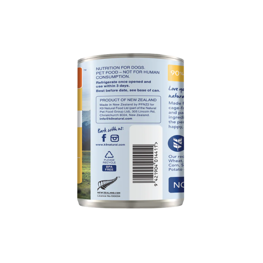 K9 Natural - Chicken Feast Canned Dog Food (370g)
