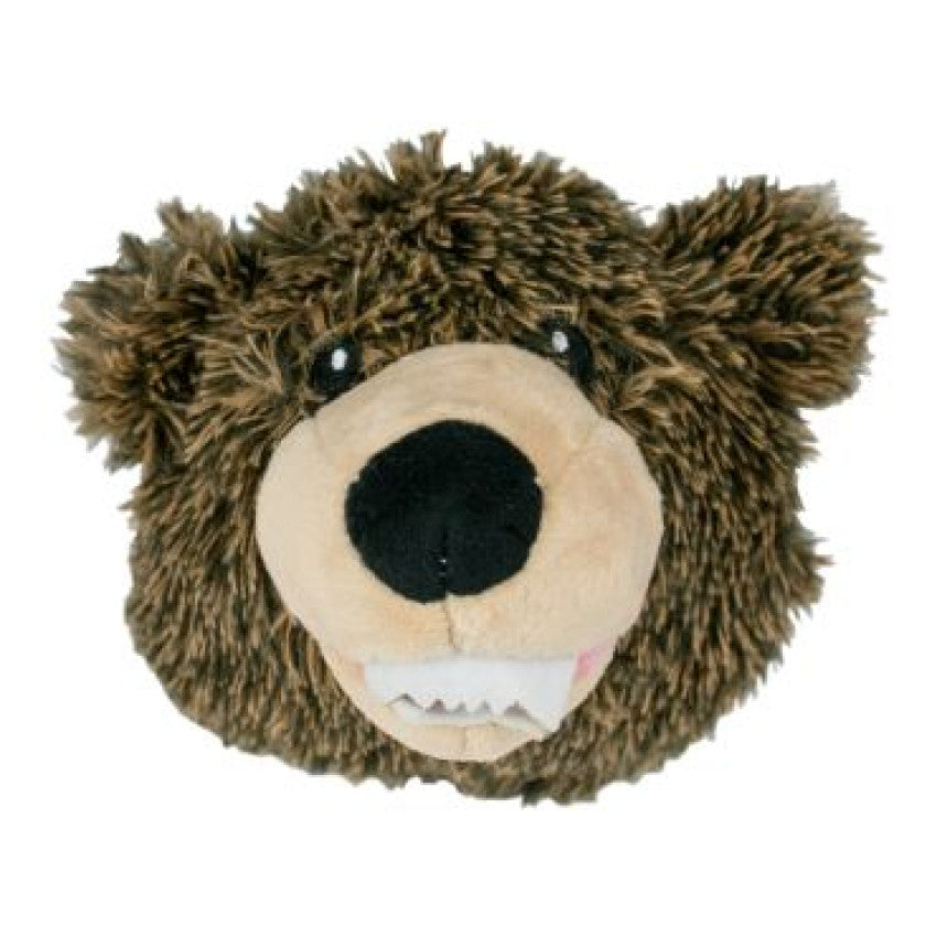 Tall Tails - Plush Toy - Grizzly Head w/ Spike Ball Squeaker - 4"