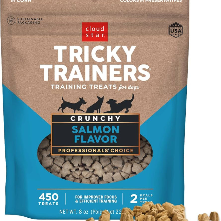 Cloud Star Chewy Tricky Trainers Dog Training Treats - Salmon (8oz)