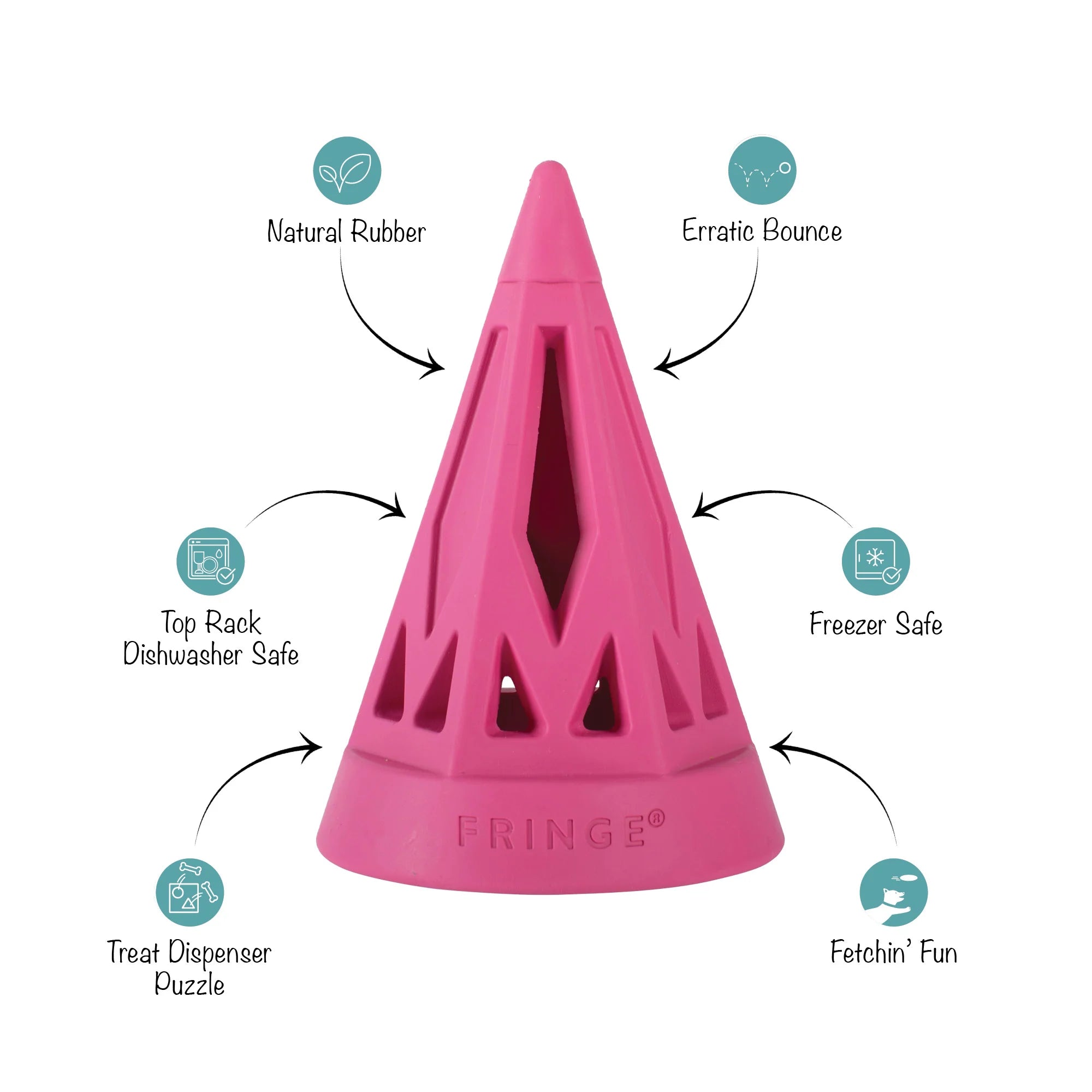Petshop - YOU CONE DO IT! HOT PINK RUBBER DOG TOY