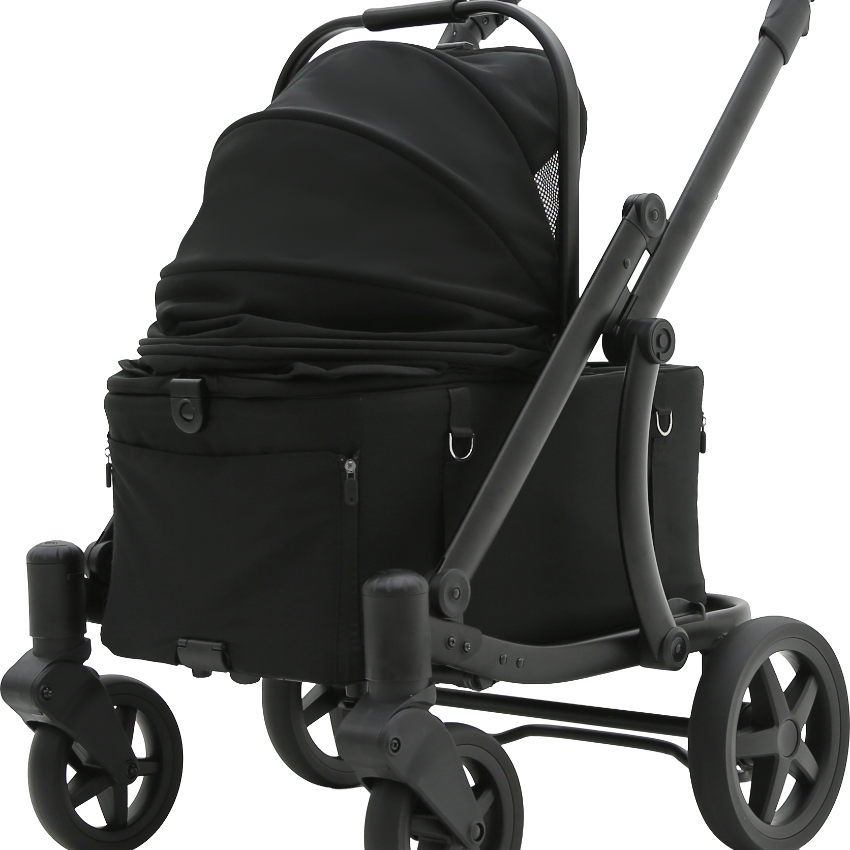 Pompolarr Pet Modu Wagon - Hybrid Detachable Pet Stroller (Black)