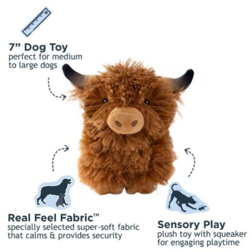 Tall Tails - Plush Toy - Highland Cow with Squeaker - 7"