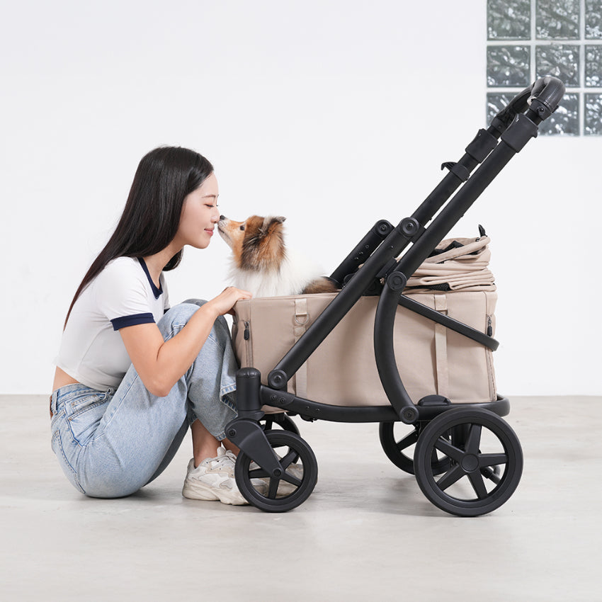 Pompolarr Pet Modu Wagon - Hybrid Detachable Pet Stroller (Black)