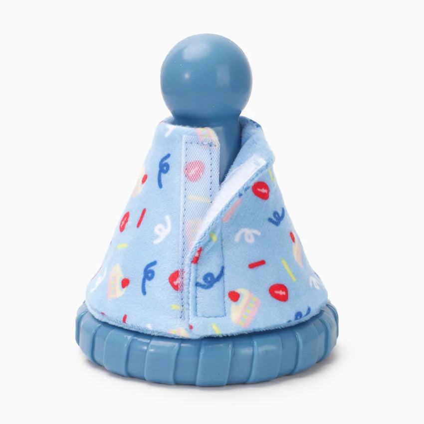 Hugsmart - Yappy Birthday Blue Party Hat - Rubber Dog Toy