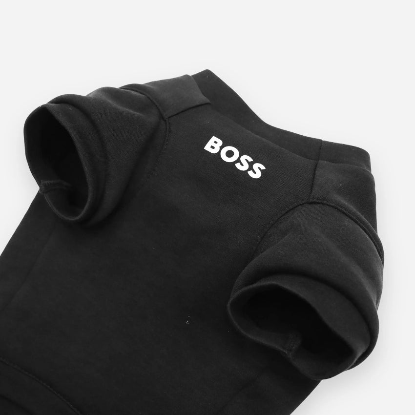 BOSS 狗狗必備短袖圓領衛衣 - 黑色