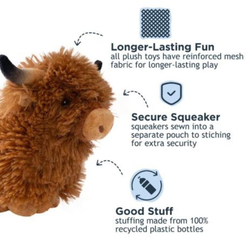 Tall Tails - Plush Toy - Highland Cow with Squeaker - 7"