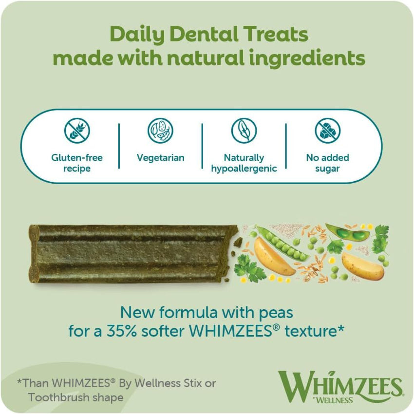 WHIMZEES Dental Senior Dog Treats Soft Stix - Small (12.7oz / 28pcs)