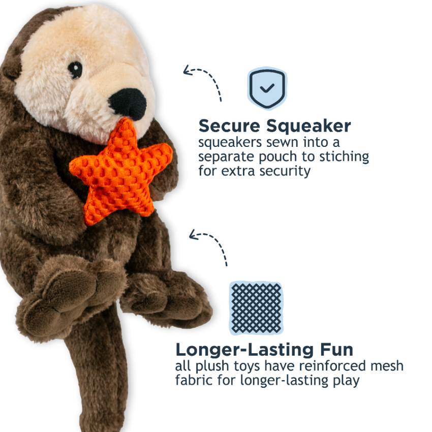 Tall Tails - Plush Toy - Rope Body Otter Squeaker Toy - 13"