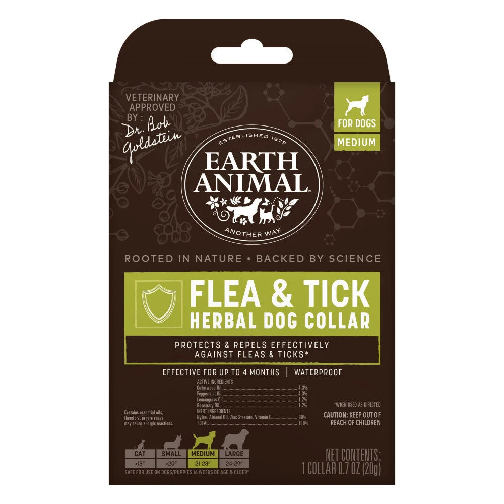Earth Animal - Apothecary Natural Flea & Tick Herbal Collar for Medium Dogs