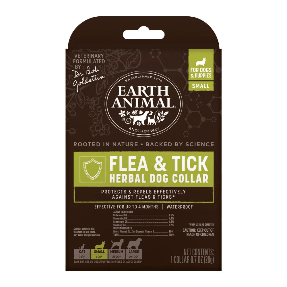 Earth Animal - Apothecary Natural Flea & Tick Herbal Collar for Small Dogs & Puppies