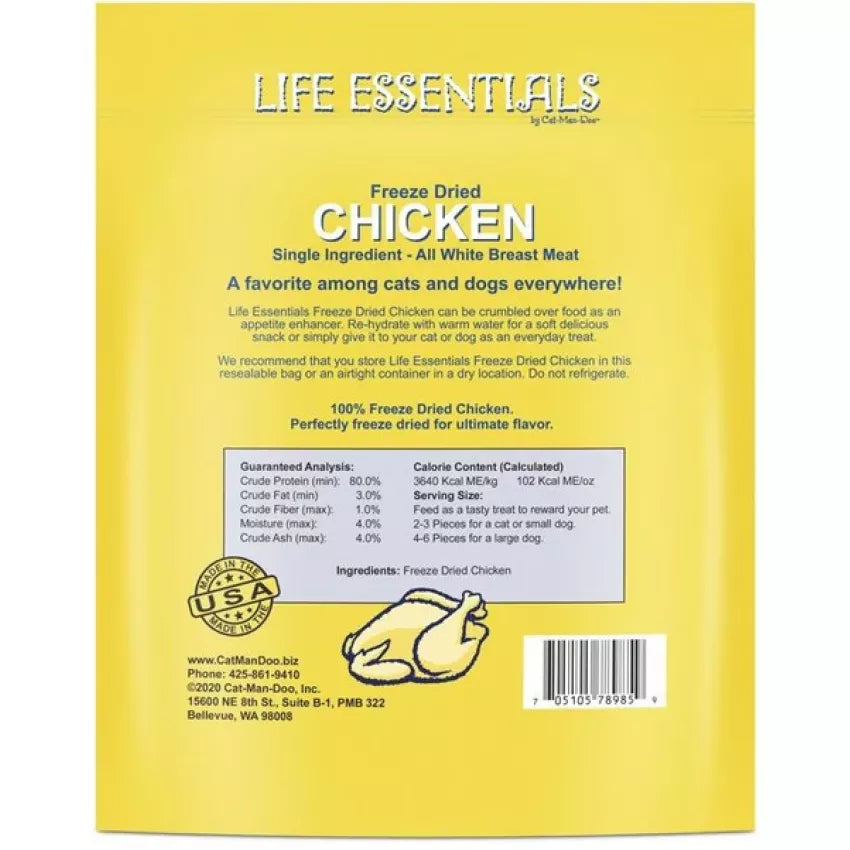 Cat-Man-Doo - Life Essentials Freeze-Dried Chicken Dog & Cat Treats (5oz)