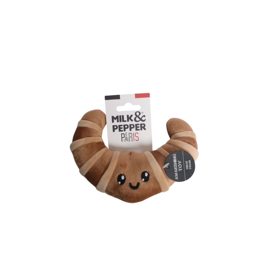 Milk & Pepper Florentine Pure Butter Beige Croissant Dog Toy