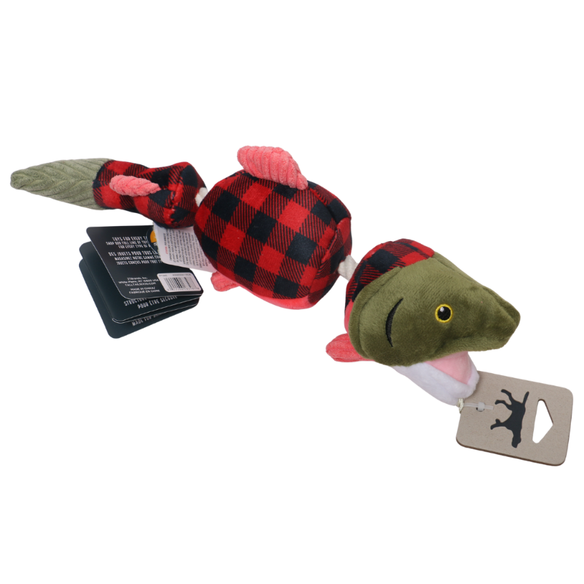 Tall Tails Jointed Plush Salmon Dog Toy - 14"