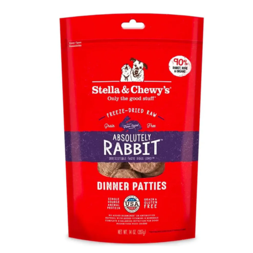 Stella & Chewy's - Freeze Dried Rabbit Dinner Patties 14oz (Authorized merchant by Stella & Chewy's)