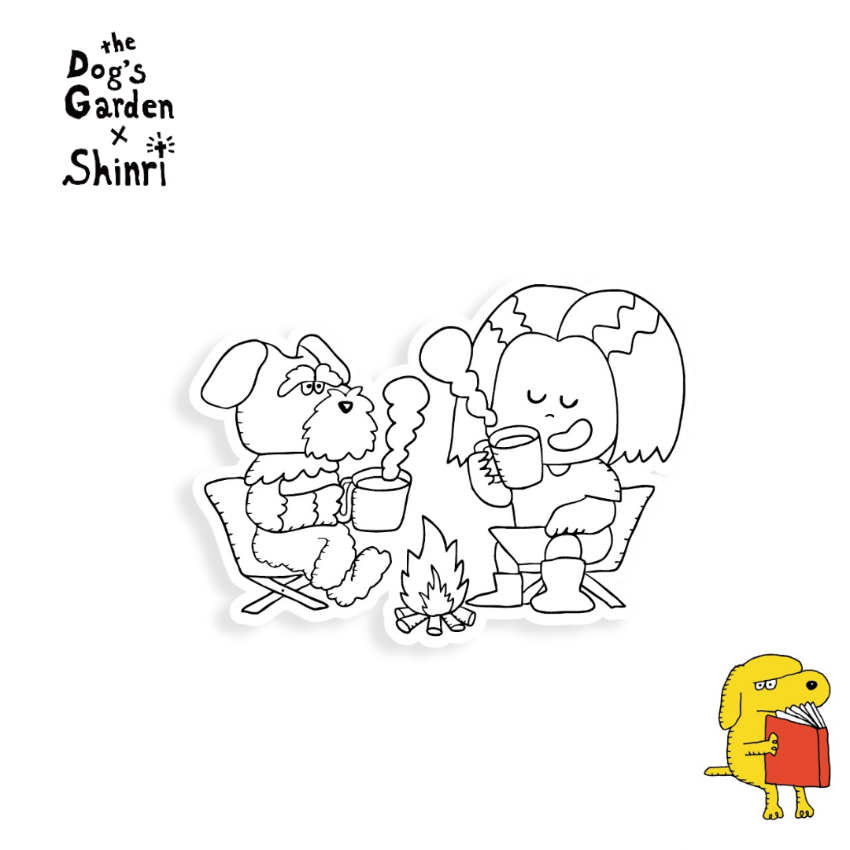 SHINRI x the Dog’s Garden – 3M B&W Car Sticker “Camp Fire”