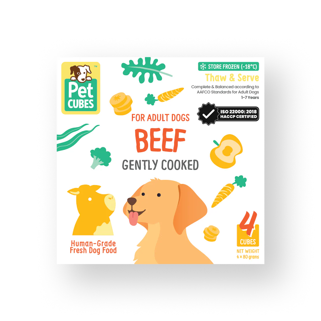 Petcubes Gently Cooked Beef Dog Food (320g)