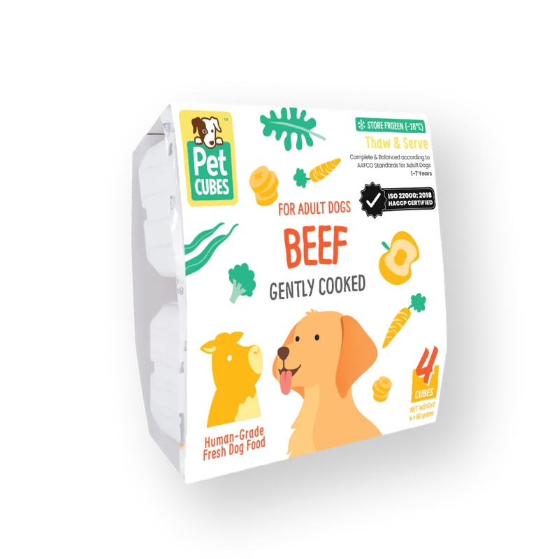 Petcubes Gently Cooked Beef Dog Food (320g)