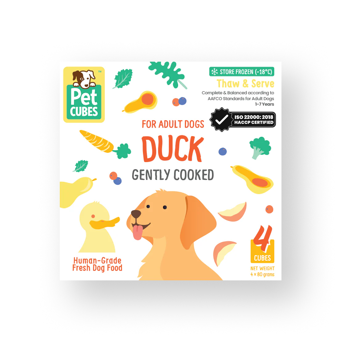 Petcubes Gently Cooked Duck Dog Food (320g)