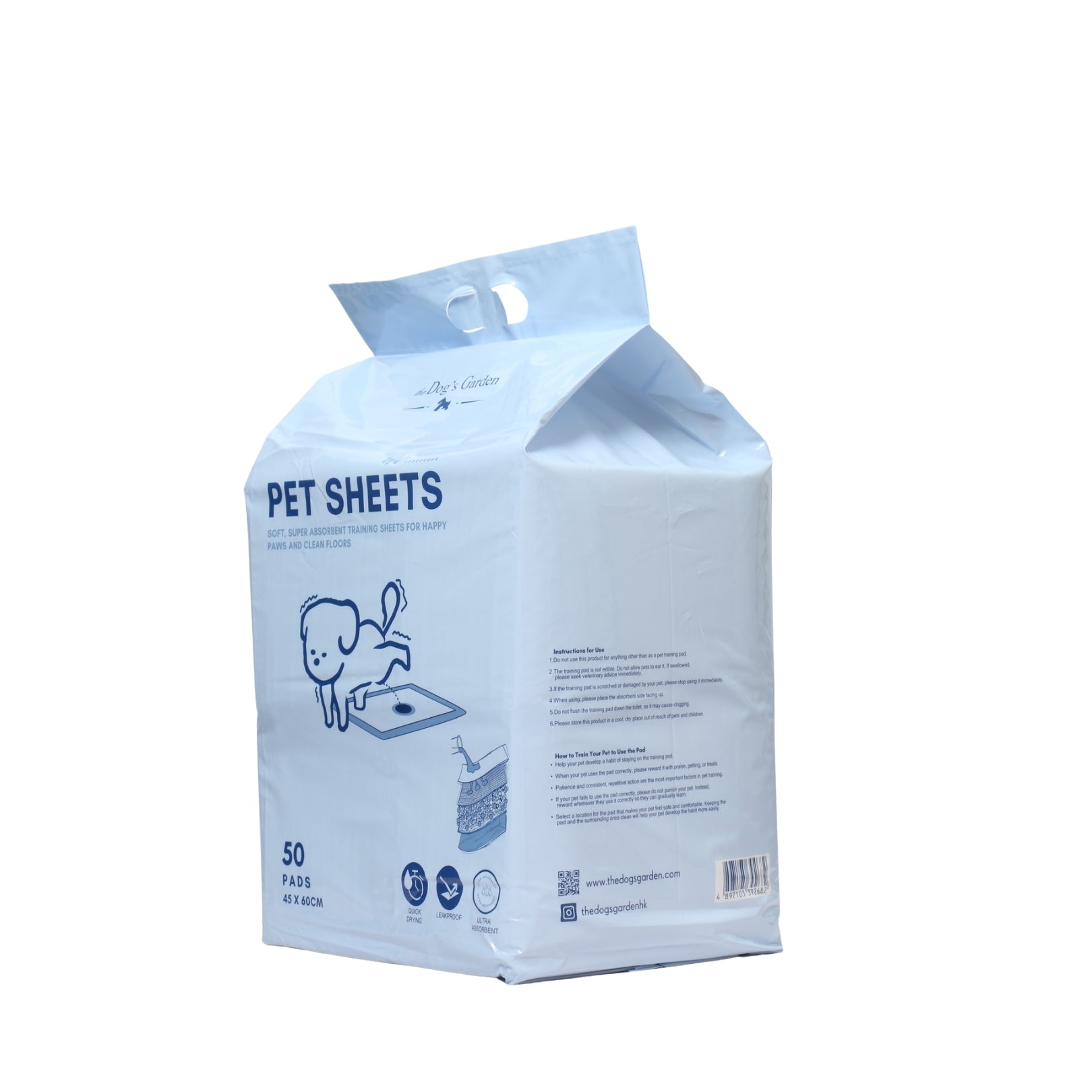 the Dog's Garden Pet Training Pads - 45x60cm (50 Sheets)