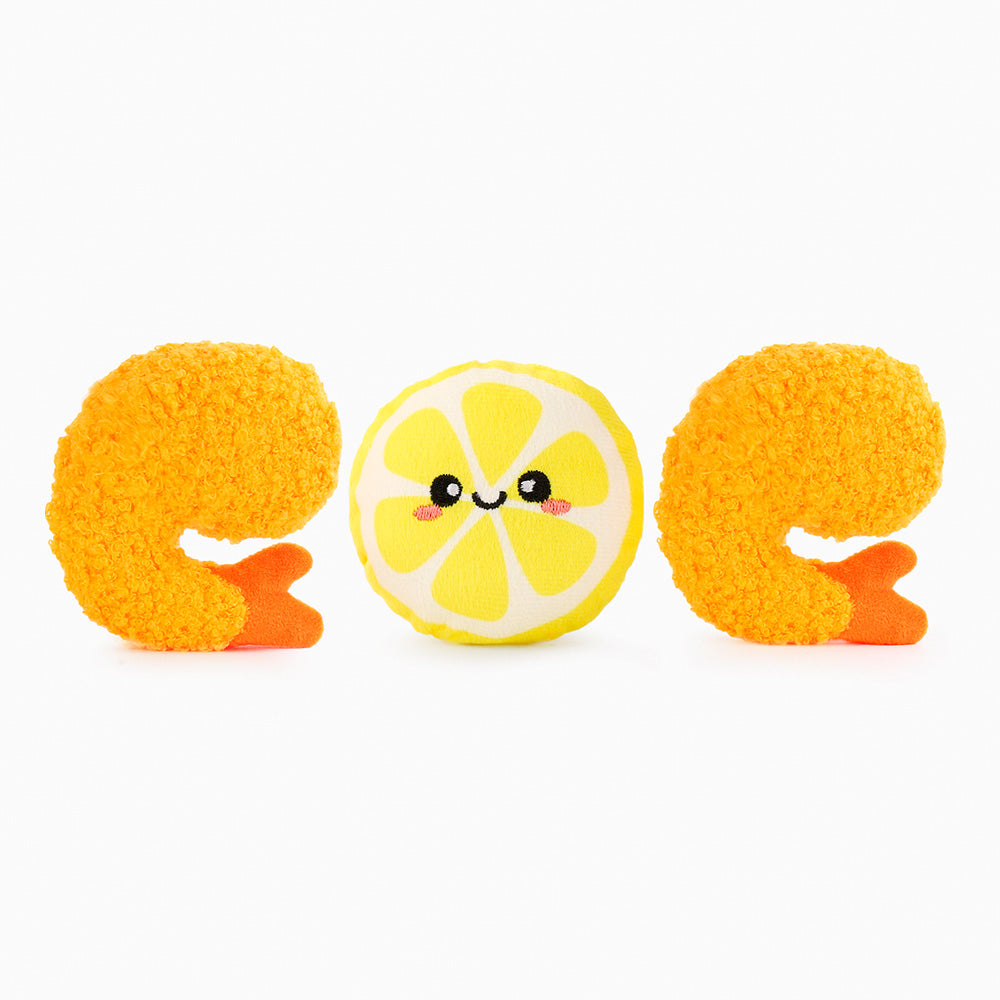 HugSmart Food Party Late Night Shrimp Dog Toy set