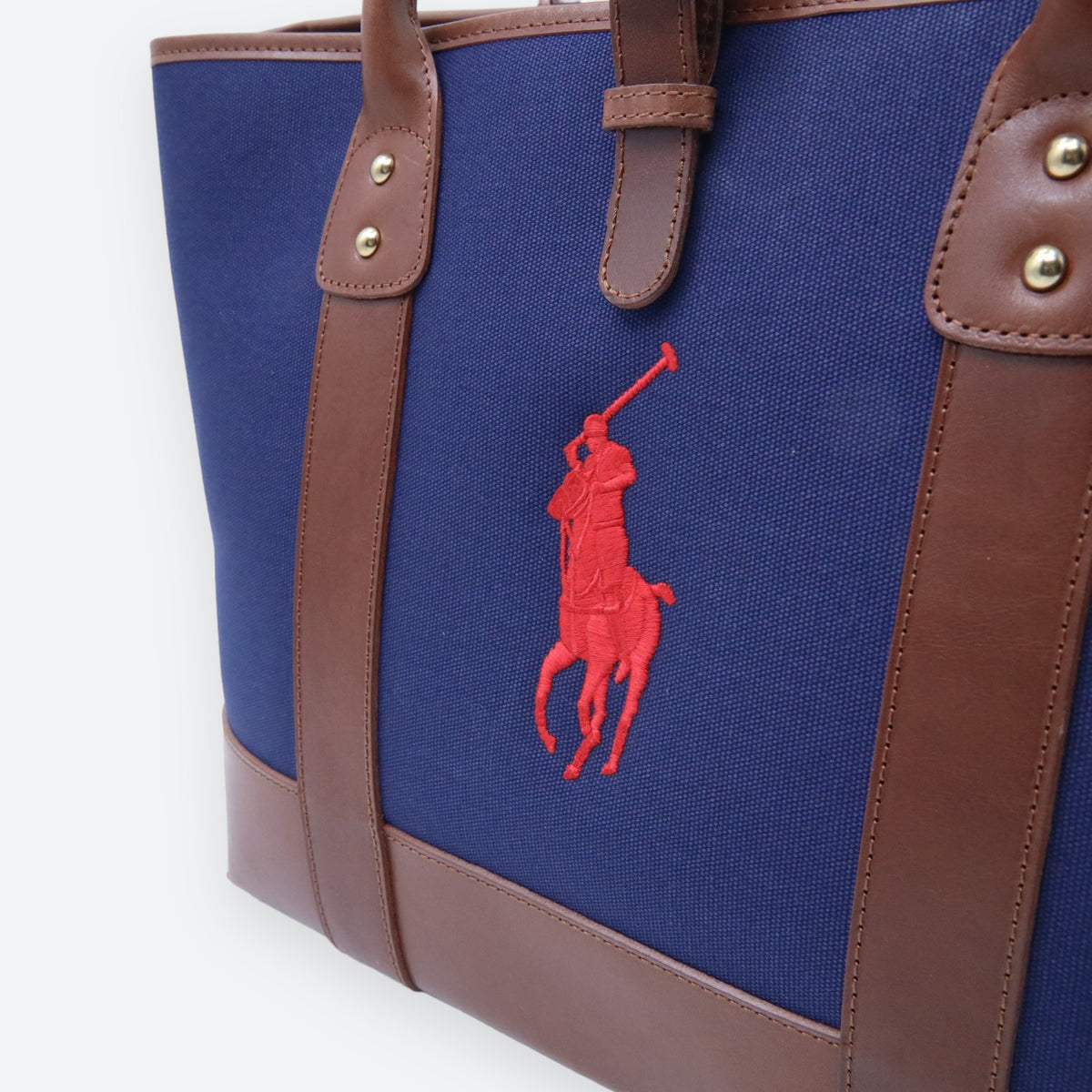 Polo Ralph Lauren Dog Leather and Canvas Tote