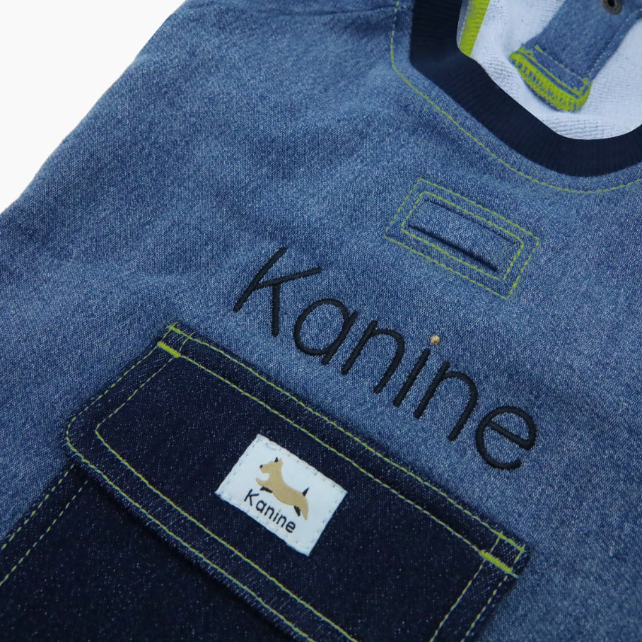 Dog Denim Short Sleeve Sweatshirt