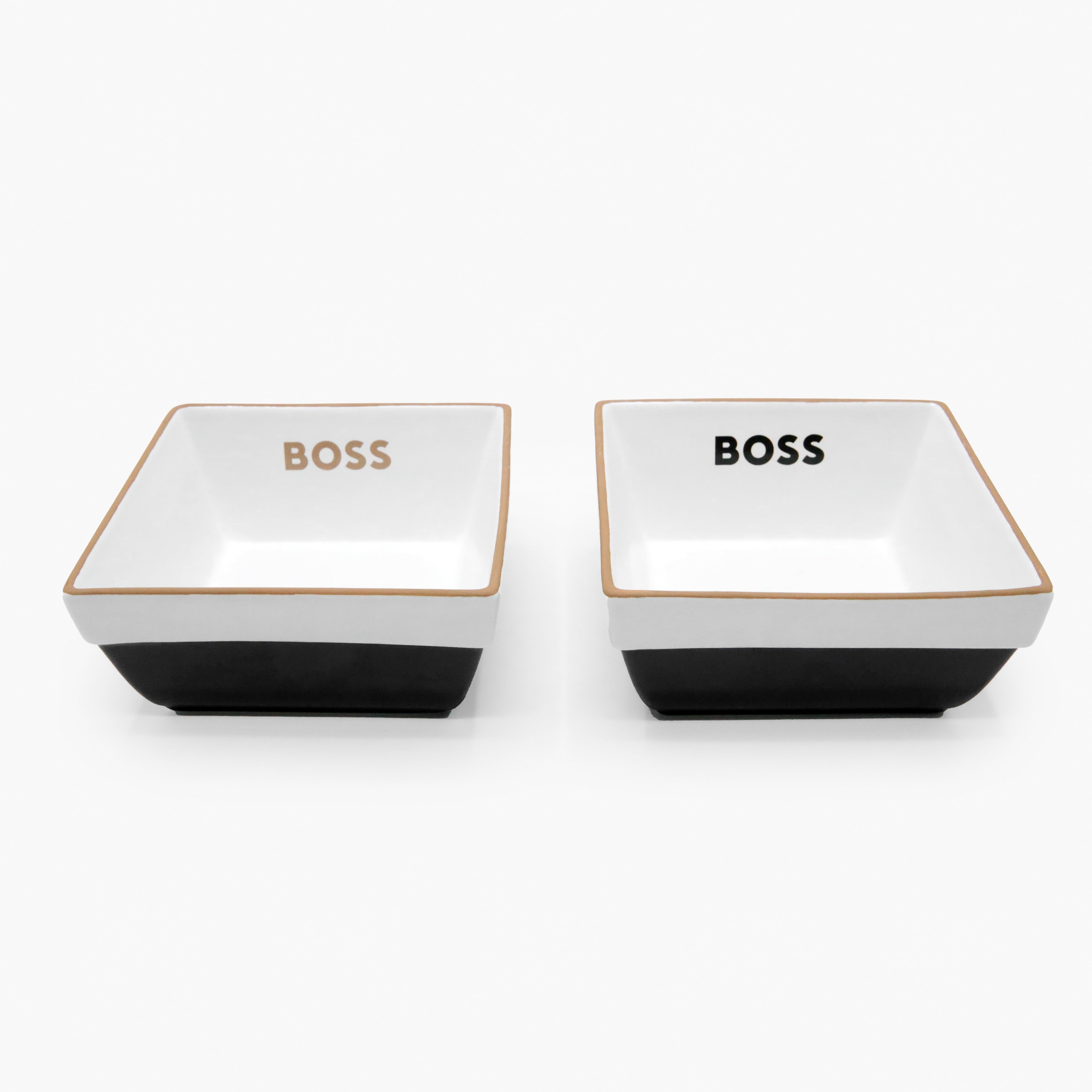 BOSS Dog Twin Ceramic Bowls with Stand