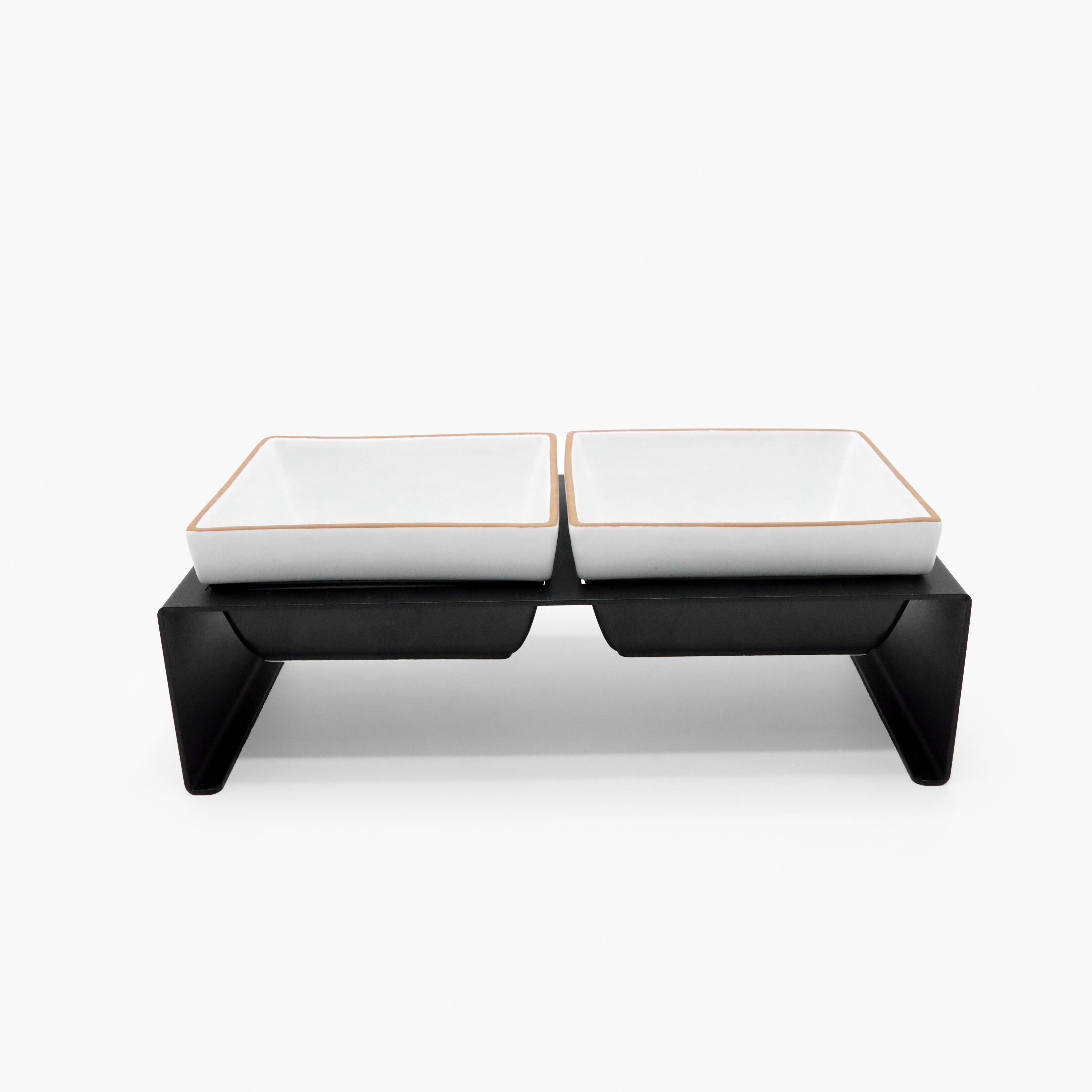 BOSS Dog Twin Ceramic Bowls with Stand