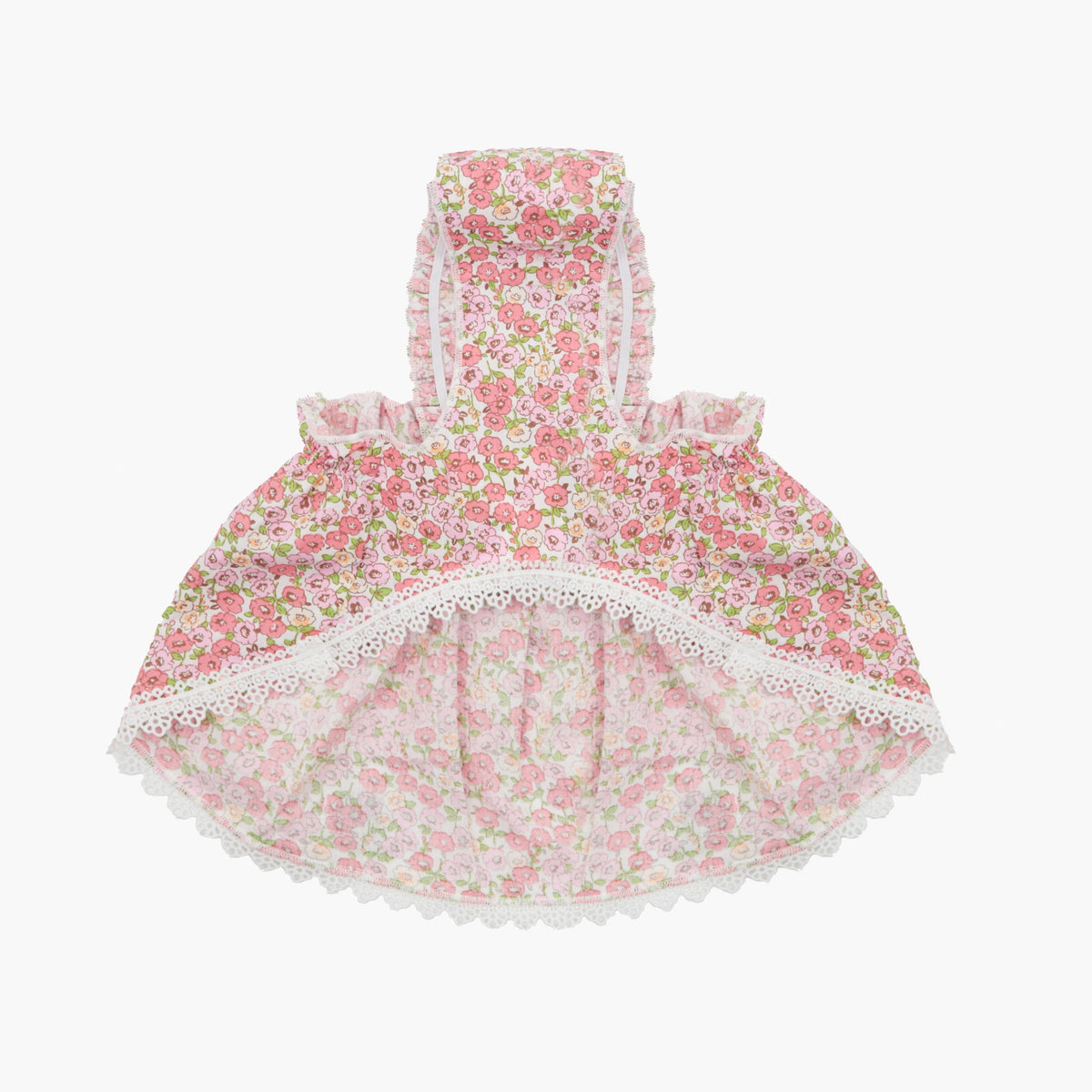 Dog Floral Satin Bow Dress