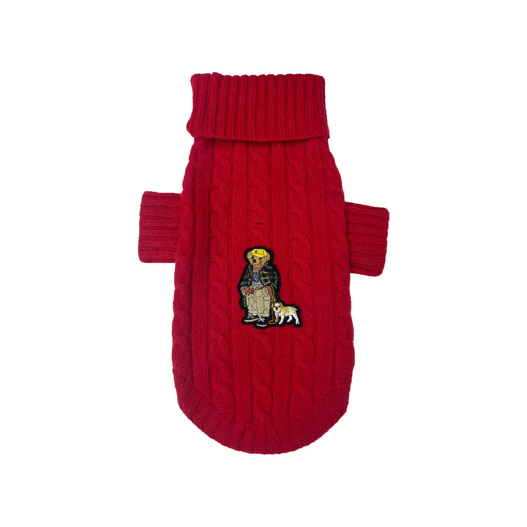 Cable Cashmere Bear Sweater