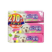 Joypet 日本製犬貓臉部專用濕紙巾 90片裝 - 三包套裝