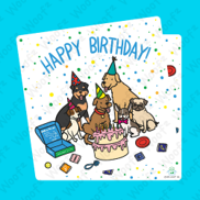Woof² 'Happy Birthday Pawty' Card