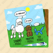 Woof² Poodle Picnic Party Card