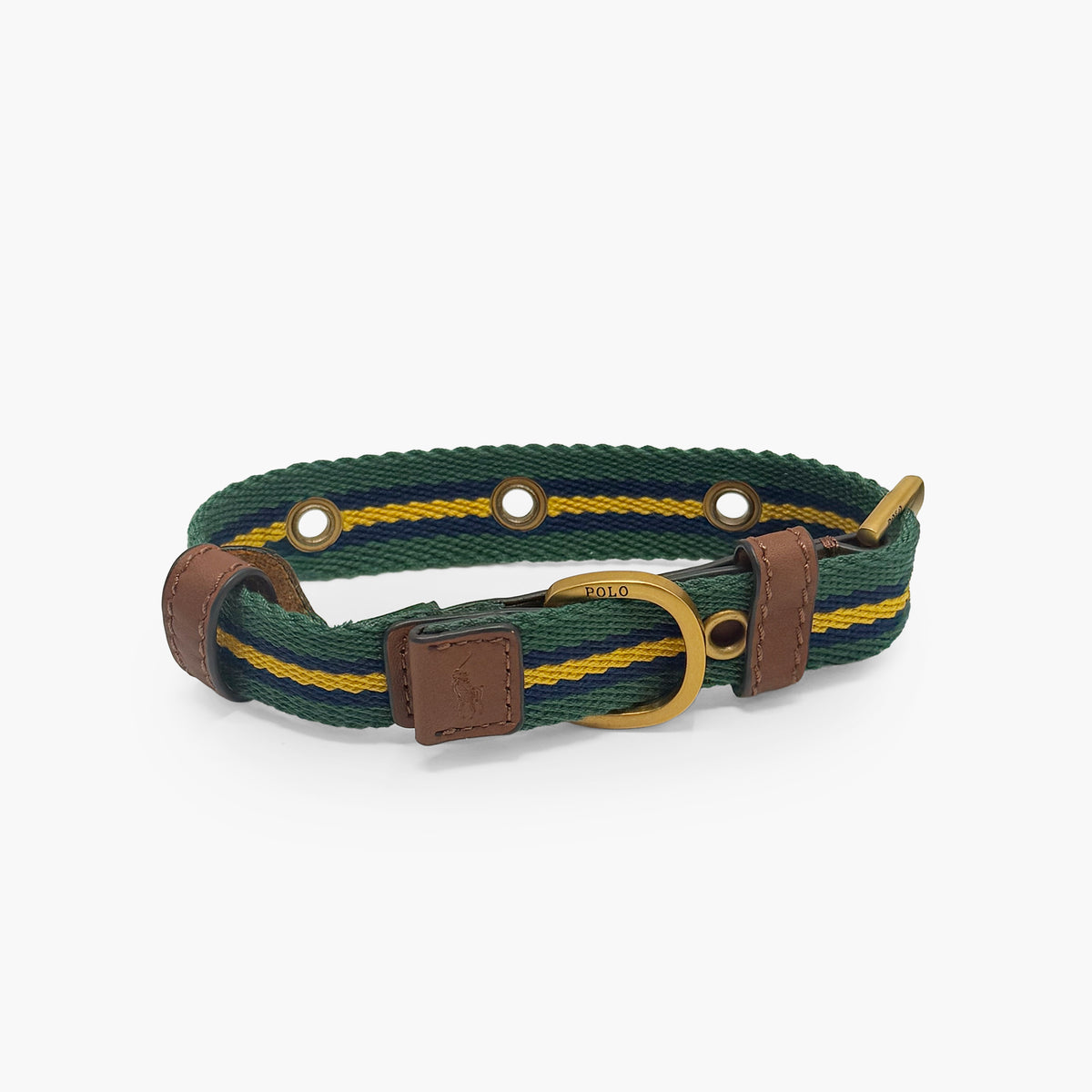 Polo Ralph Lauren Dog Stripe Leather Collar
