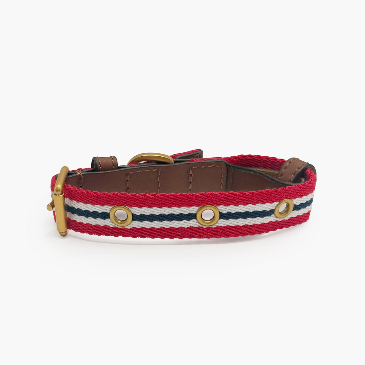 Polo Ralph Lauren Dog Stripe Leather Collar