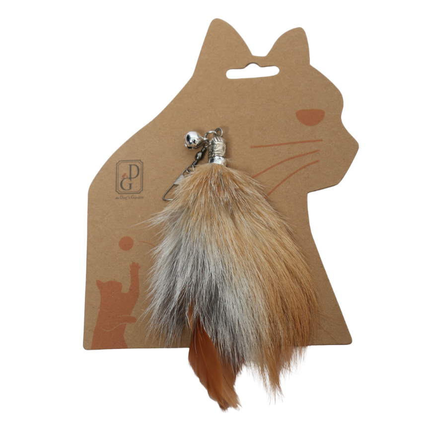 the Dog's Garden - Cat Teaser Wand Refill - Fox Fur with Leather